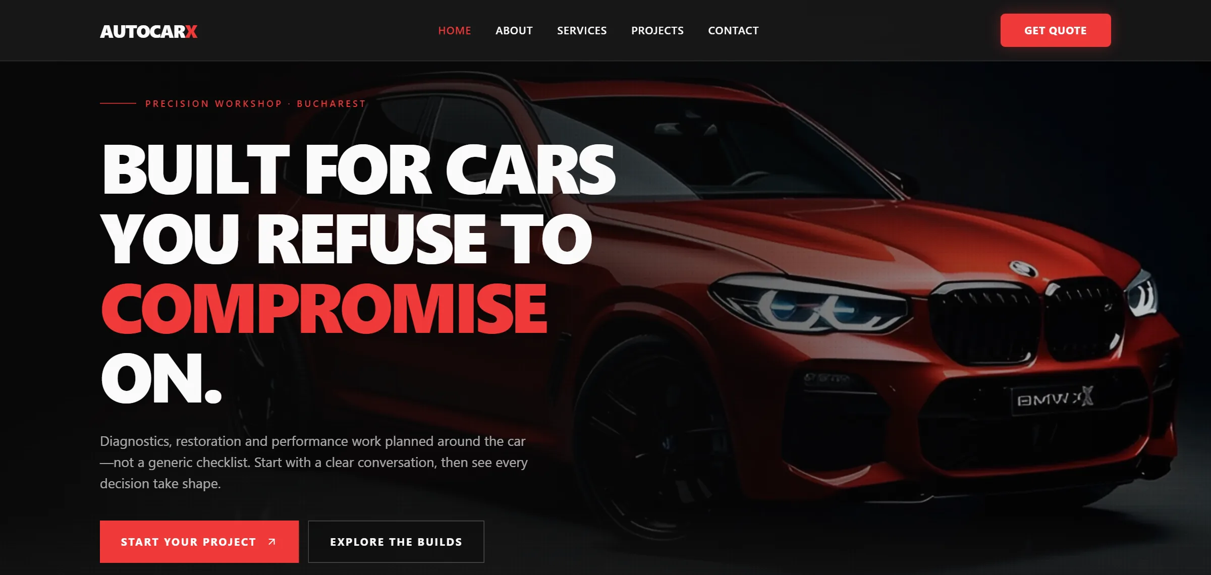 AutoCarX interface